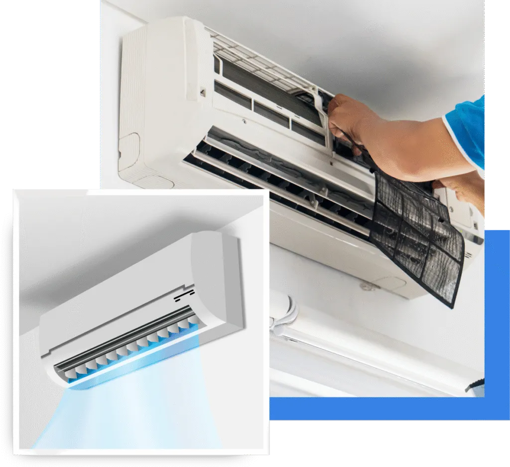 Air conditioning maintenance technician cleaning AC unit filter, showcasing efficient HVAC service for reliable cooling in Oviedo, Florida.