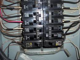 Electrical panel with multiple circuit breakers showcasing safe power distribution for residential use.