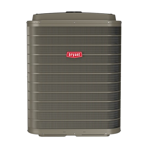 Bryant heat pump unit designed for dual-fuel systems, showcasing robust construction and efficient cooling capabilities, relevant to heat pump maintenance services in Oviedo.