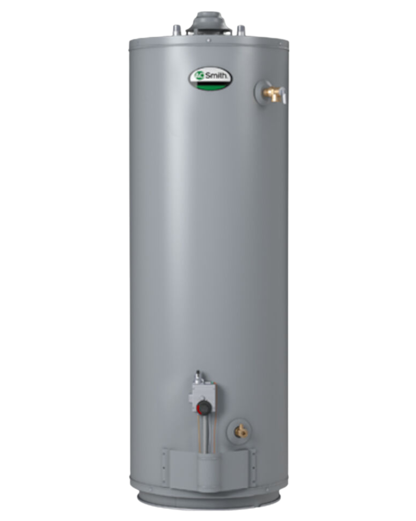 Sample Popup: Silver A.O. Smith water heater, ideal for homes in Oviedo, FL. Shows the unit's simple design and key components.