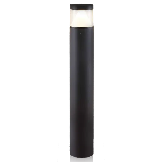 Black bollard light fixture. Landscape lighting in Oviedo, FL, enhances safety and adds beauty to your home's exterior.