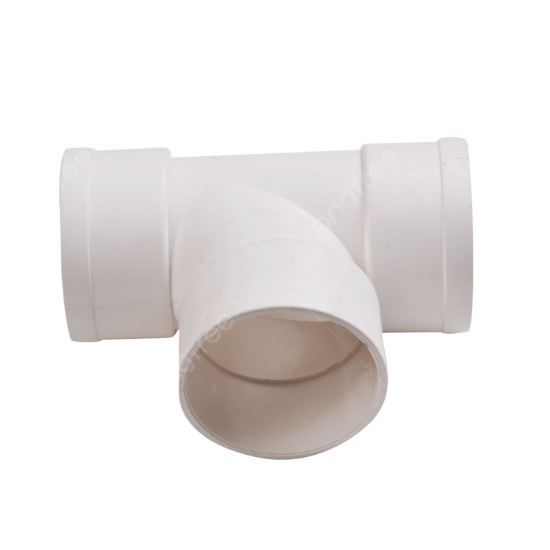 White PVC T-fitting used in plumbing systems. Emergency Plumbing component for water or drain lines. Oviedo, FL plumbing solutions.