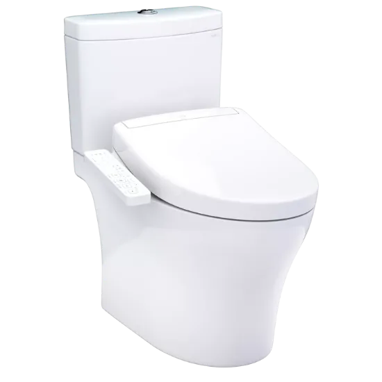 Modern white toilet with remote control. Consider toilet replacement in Oviedo, FL for an updated bathroom.