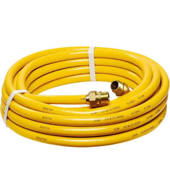 Yellow stainless steel pipe with fittings for emergency plumbing repair in Oviedo, FL. Durable and flexible for various plumbing needs.