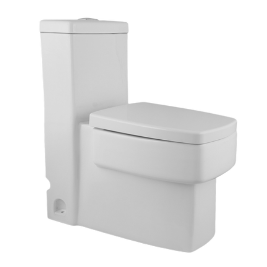 One-piece toilet design, featuring a compact and modern look, suitable for efficient plumbing solutions and easy cleaning, relevant for R&A Industries' toilet repair and installation services in Oviedo, FL.