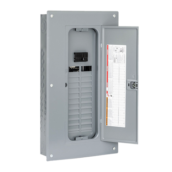 Open electrical panel box. For emergency electrician services in Oviedo, FL, contact us for electrical repairs and installations.