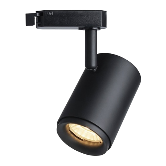 Track lighting fixture with adjustable, directional design for highlighting artwork and workspaces, ideal for customizable indoor lighting solutions.