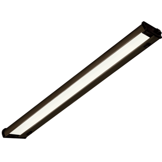 Under-cabinet LED light fixture, providing efficient ambient lighting for kitchens and workspaces, enhancing visibility and functionality.