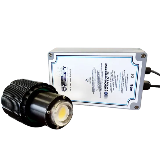 Underwater Lights USA with LED driver enclosure for landscape lighting in Oviedo, FL.