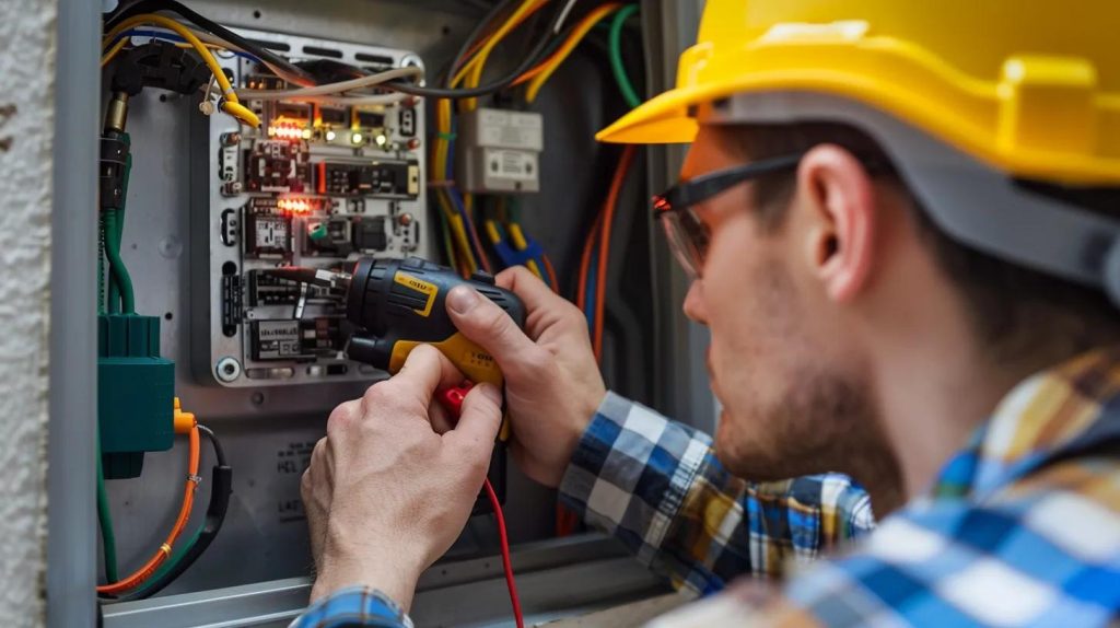 electrician working on home equipment