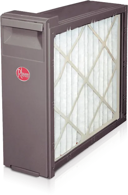 Rheem HVAC Contractor air filter, designed to trap dust and allergens for cleaner air, ensuring optimal performance in Oviedo, FL area homes.