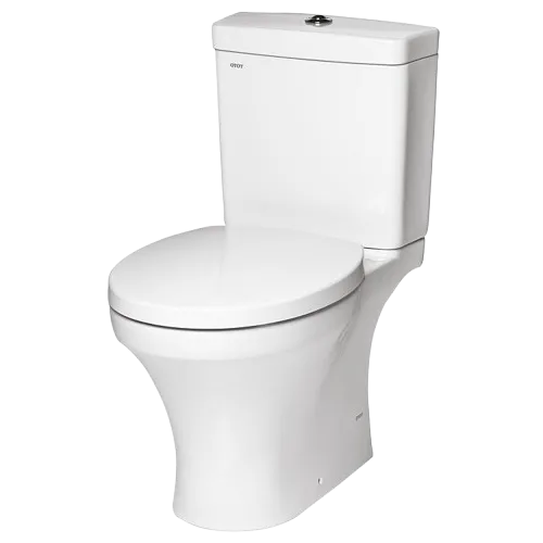 Elegant elongated one-piece toilet in white, showcasing modern plumbing design for residential bathroom fixtures in Oviedo, FL.