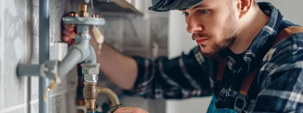 Plumber inspecting pipes and fittings in a residential setting, emphasizing the importance of skilled plumbing services in Oviedo, FL.