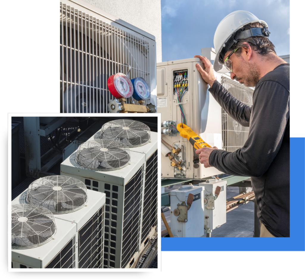 Commercial HVAC rooftop units demonstrating successful local SEO case studies and increased Map Pack rankings